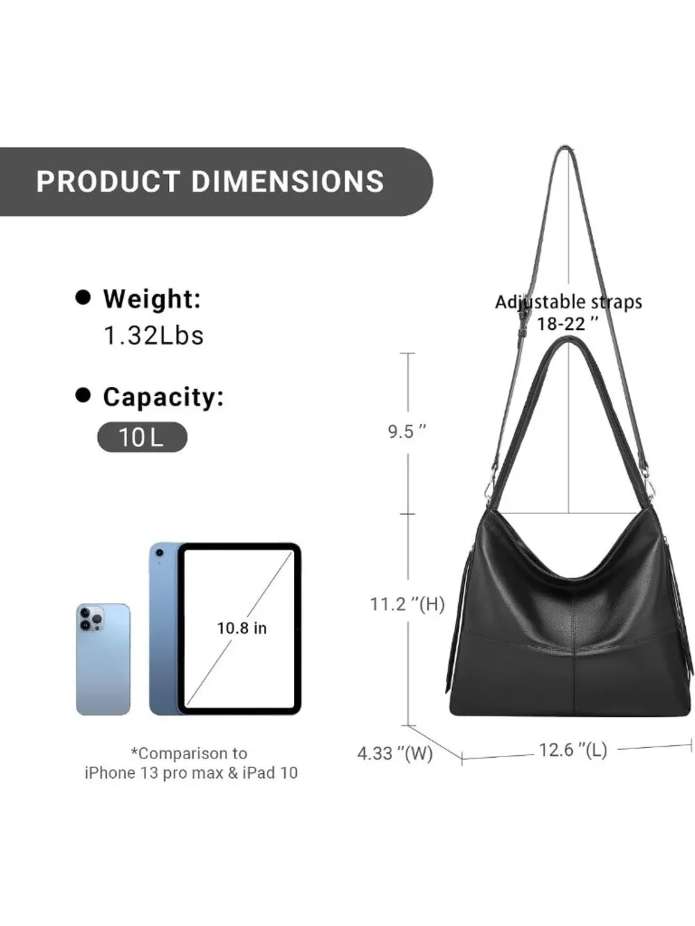 Stylish Genuine Leather Hobo Bag for Women - Versatile Crossbody & Tote with 2